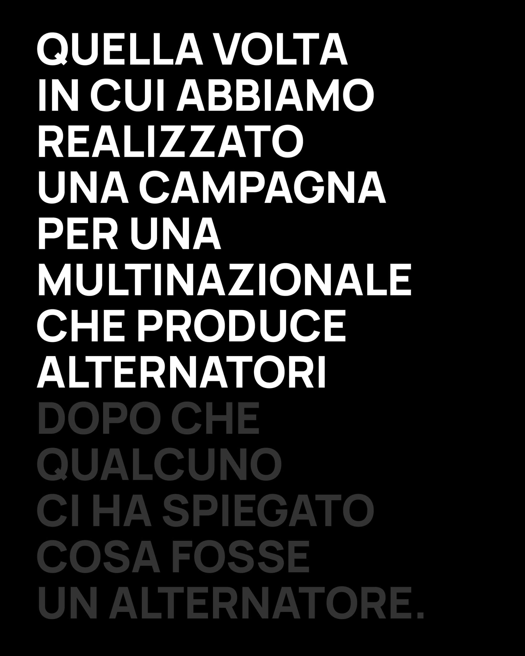 Campagna alternativa sugli Alternatori