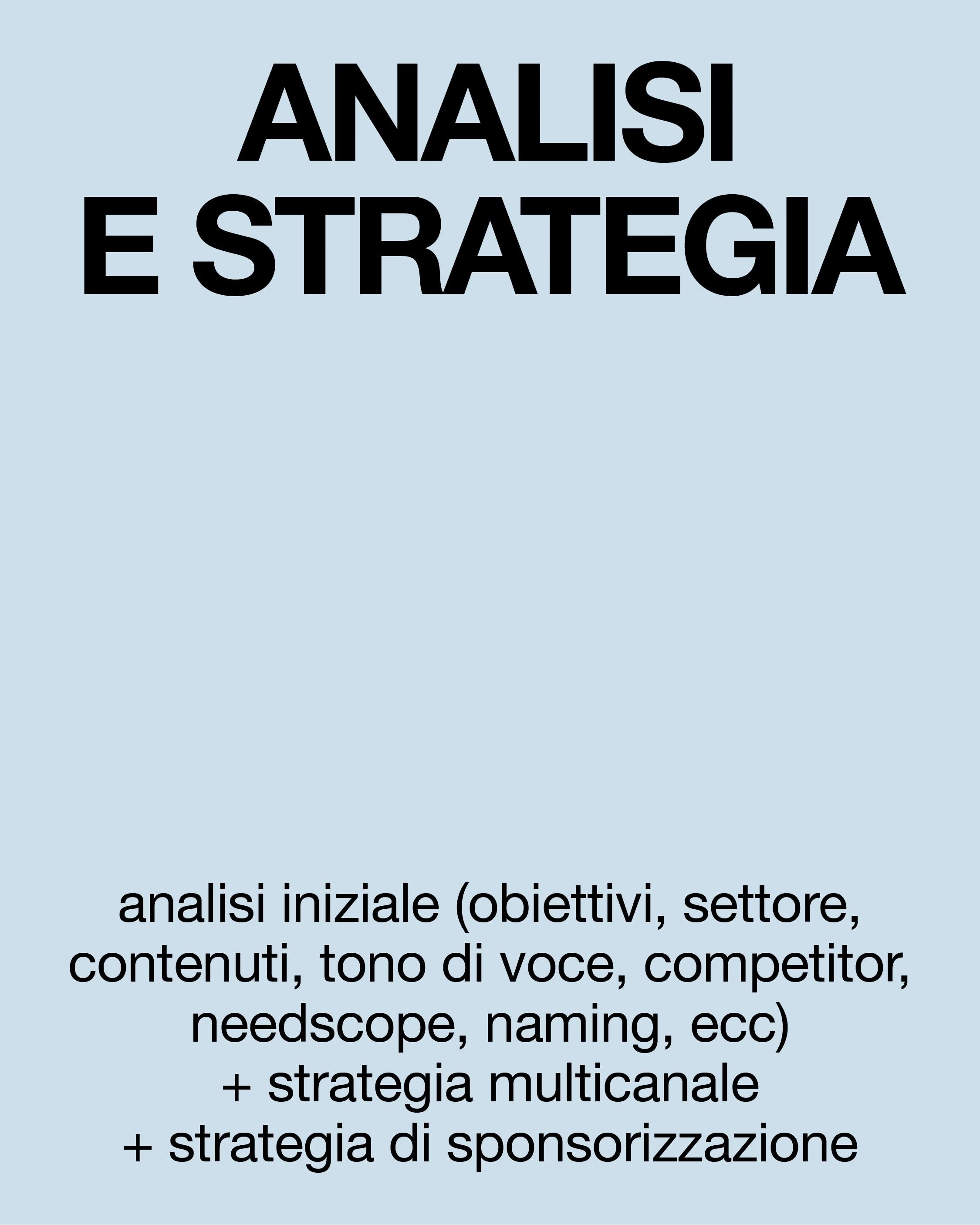 Richiesta per Analisi e Strategia Marketing