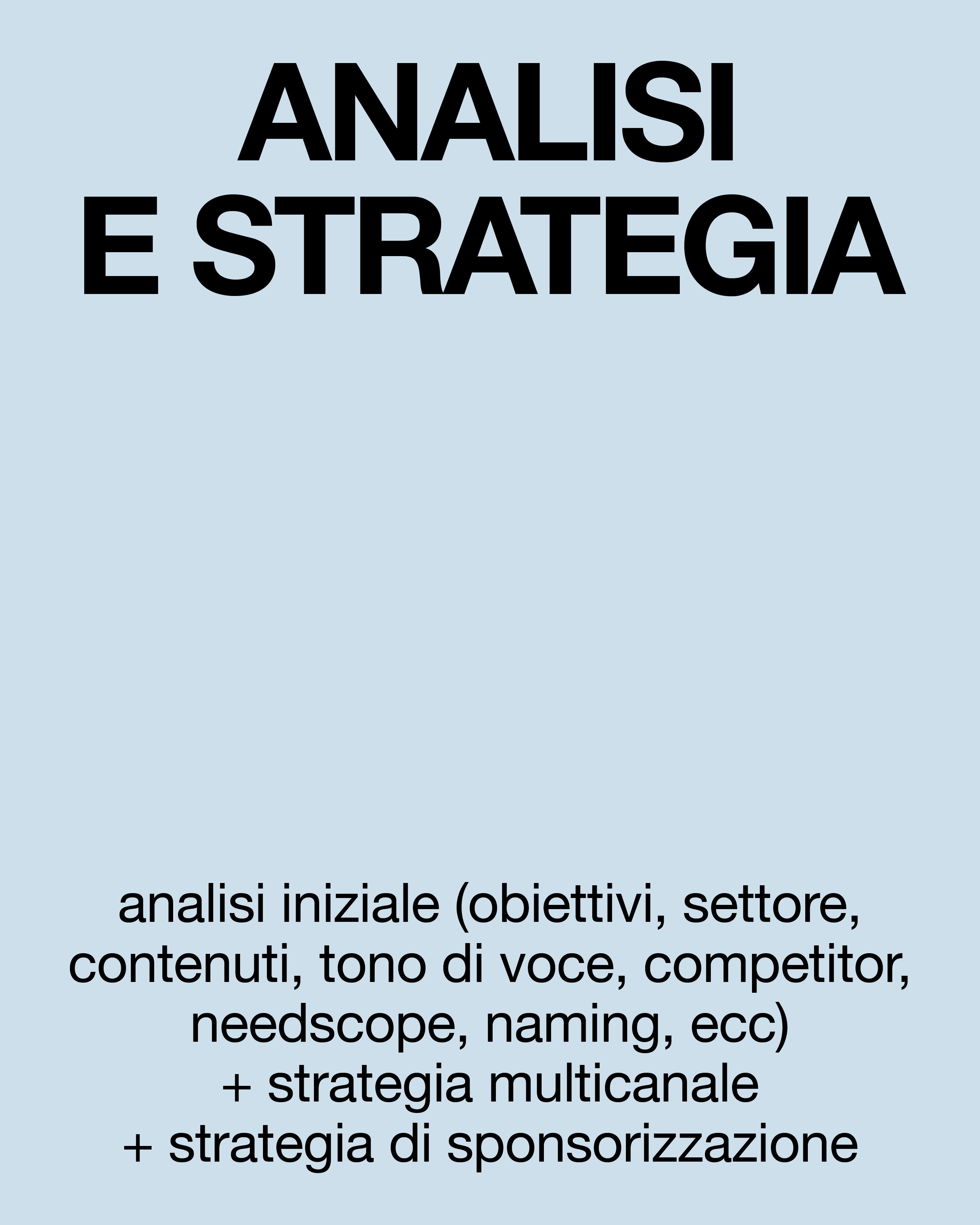 Richiesta per Analisi e Strategia Marketing
